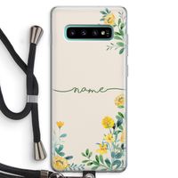 Gele bloemen: Samsung Galaxy S10 Plus Transparant Hoesje met koord