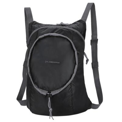 Nylon waterdichte opvouwbare rugzak vrouwen mannen reizen Portable comfort lichtgewicht opslag vouwen tas (zwart)