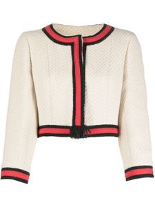 CHANEL Pre-Owned veste crop en fil bouclé - Tons neutres