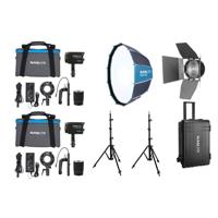 Nanlite Forza 60B II LED dual kit (w/ case, light stand, fresnel and softbox)