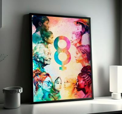 Vrouwendag grafisch ontwerp poster