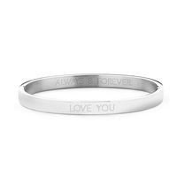 Key Moments in Color 8KM BC0059 Stalen Bangle met tekst Love you Grootte 58 x 50 mm Zilverkleurig