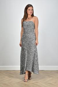 Ganni jurk met pailletten F9053 silver