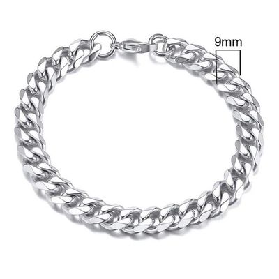 Stalen heren armband LGT JWLS Gourmet schakel Zilverkleurig 9mm-21cm