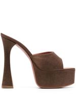 Amina Muaddi mules Dalida 140 mm à plateforme - Marron
