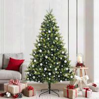 VidaXL Kunstkerstboom met scharnier 300 leds groen 210 cm pvc en pe