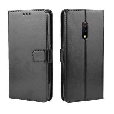 Retro Crazy Horse textuur horizontale Flip lederen case voor OPPO Realme X/OPPO K3 met houder & kaartsleuven & fotolijstjes (zwart)