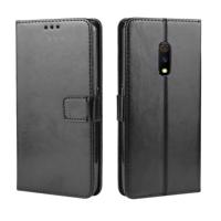 Retro Crazy Horse textuur horizontale Flip lederen case voor OPPO Realme X/OPPO K3 met houder & kaartsleuven & fotolijstjes (zwart)
