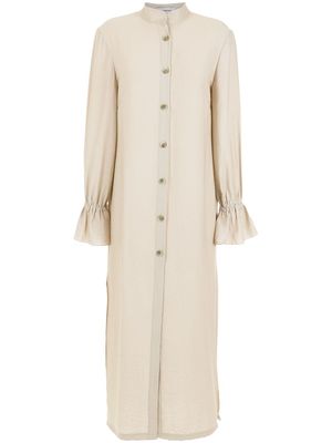 Olympiah robe-chemise mi-longue à fentes - Tons neutres