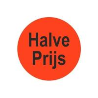 Etiket fluor rood 35mm Halve Prijs 500r