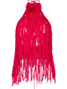 Blumarine haut frangé à dos ouvert - Rouge