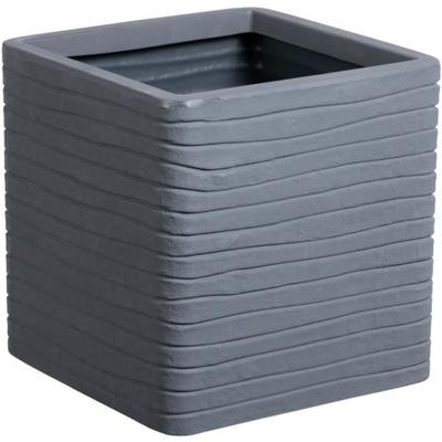 Bloempot Strata Banbury 31 x 31 x 31 cm Donker grijs Plastic Vierkant