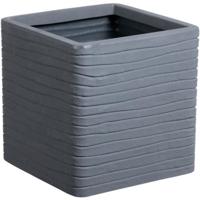 Bloempot Strata Banbury 31 x 31 x 31 cm Donker grijs Plastic Vierkant