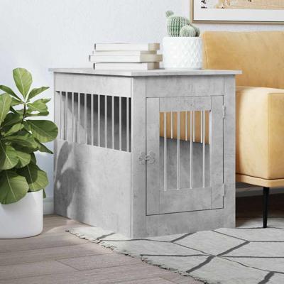 VidaXL Hondenbench 55 x 80 x 68 cm bewerkt hout betongrijs