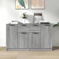 Dressoirs 2 st 60x30x70 cm bewerkt hout grijs sonoma eiken