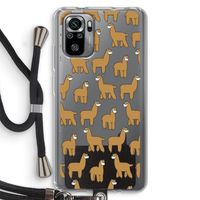 Alpacas: Xiaomi Redmi Note 10S Transparant Hoesje met koord