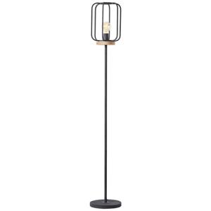 Brilliant Tosh 93145/66 Staande lamp E27 Hout (donker), Zwart (korund)