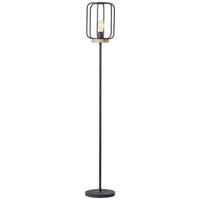 Brilliant Tosh 93145/66 Staande lamp E27 Hout (donker), Zwart (korund) - thumbnail