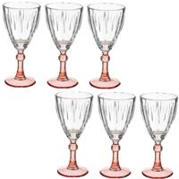 Vivalto Wijnglazen Exotic Collection - 12x stuks - op oranje voet - 275 ml