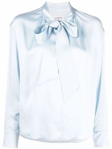 Lanvin blouse en soie à col lavallière - Bleu