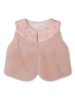 Chloé Kids veston en fourrure artificielle à fleurs brodées - Rose