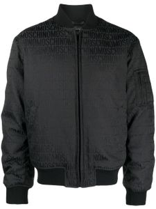 Moschino all-over-logo-print cotton bomber jacket - Noir