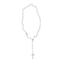 Rozenkrans ketting - met kruis - zilver - 50 cm - 8 mm kralen   -