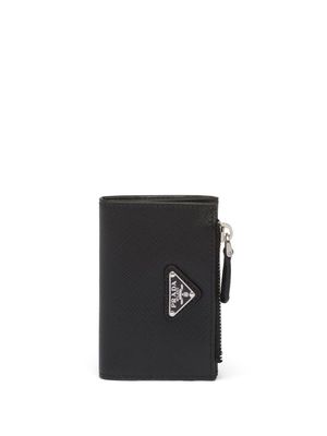 Prada porte-cartes en cuir Saffiano - Noir