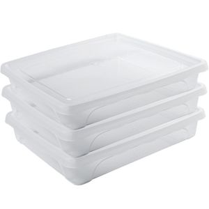 10x Voorraad/vershoudbakjes laag 1,5 liter transparant 24 x 20 x 5 cm