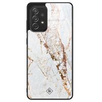 Samsung Galaxy A52s glazen hardcase - Marmer goud