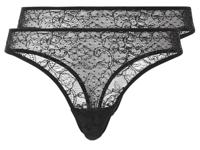 esmara 2 dames strings (S (36/38), Zwart)