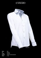 Giovanni Capraro 903-10 Heren Overhemd - Wit [Zwart accent]