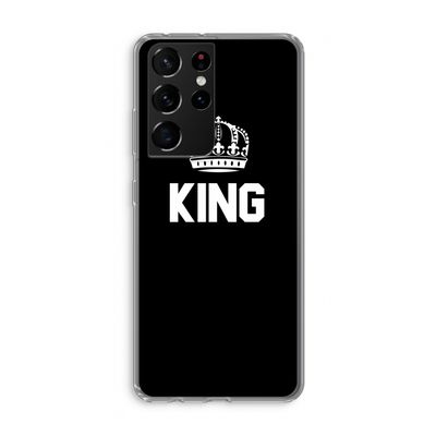 King zwart: Samsung Galaxy S21 Ultra Transparant Hoesje