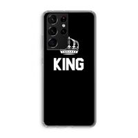 King zwart: Samsung Galaxy S21 Ultra Transparant Hoesje