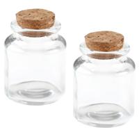 Klein flesje - 36x - 5 x 6 cm - transparant - glas - potje - DIY - bedankjes - bewaarpotjes