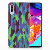Samsung Galaxy A70 | TPU Hoesje | Abstract Green Blue