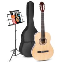 MAX SoloArt klassieke akoestische gitaar met muziekstandaard - Hout - thumbnail