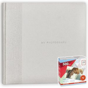 Fotoboek/fotoalbum Luis met 20 paginas wit 24 x 24 x 2 cm inclusief plakkers