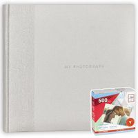 Fotoboek/fotoalbum Luis met 20 paginas wit 24 x 24 x 2 cm inclusief plakkers - thumbnail