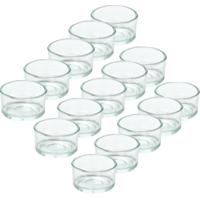 Trend Candles theelichthouder - 15x - glas - transparant - 4x3 cm - waxinelicht