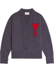 AMI Paris cardigan à logo Ami De Coeur - Gris