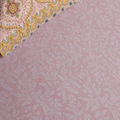 Pip Studio Leafy Hoeslaken Roze-1-persoons (90x200/220 cm)