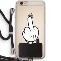 Middle finger black: iPhone 6 PLUS / 6S PLUS Transparant Hoesje met koord