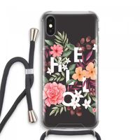 Hello in flowers: iPhone XS Max Transparant Hoesje met koord
