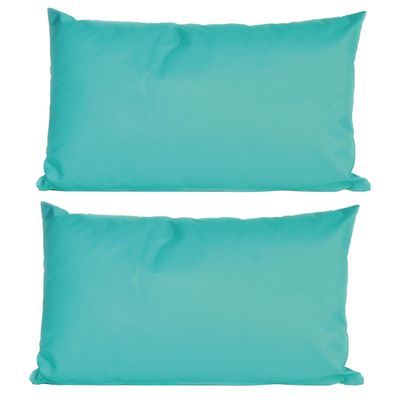 8x Bank/sier kussens voor binnen en buiten in de kleur aqua blauw 30 x 50 cm