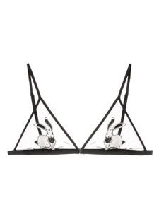 Fleur Du Mal soutien-gorge Bunny à bonnets triangle - Noir