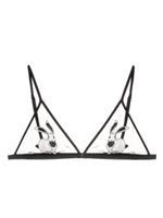 Fleur Du Mal soutien-gorge Bunny à bonnets triangle - Noir - thumbnail