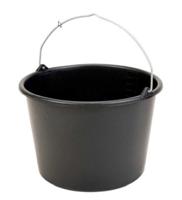 Bouwemmer kunststof zwart 12l