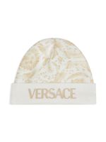 Versace Kids bonnet à imprimé Barocco - Blanc