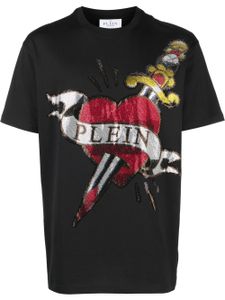 Philipp Plein t-shirt à logo strassé - Noir